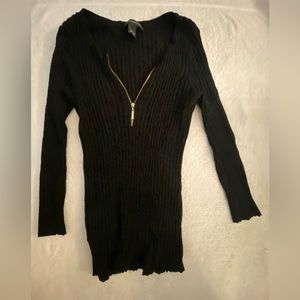 Black INC International Concepts (Macy’s) Sweater with Gold Zipper